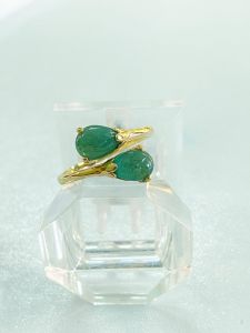 NHẪN BẠC XI ĐÁ EMERALD TỰ NHIÊN