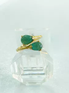 NHẪN BẠC XI ĐÁ EMERALD TỰ NHIÊN