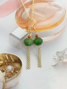 KHUYÊN TAI BẠC 92.5 NGỌC BÍCH TỰ NHIÊN