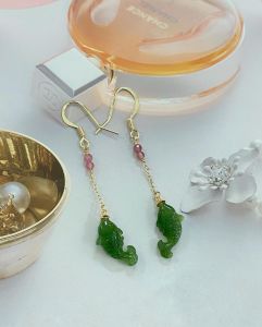 KHUYÊN TAI BẠC 92.5 NGỌC BÍCH TỰ NHIÊN