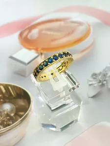 NHẪN BẠC XI SAPPHIRE XANH TỰ NHIÊN