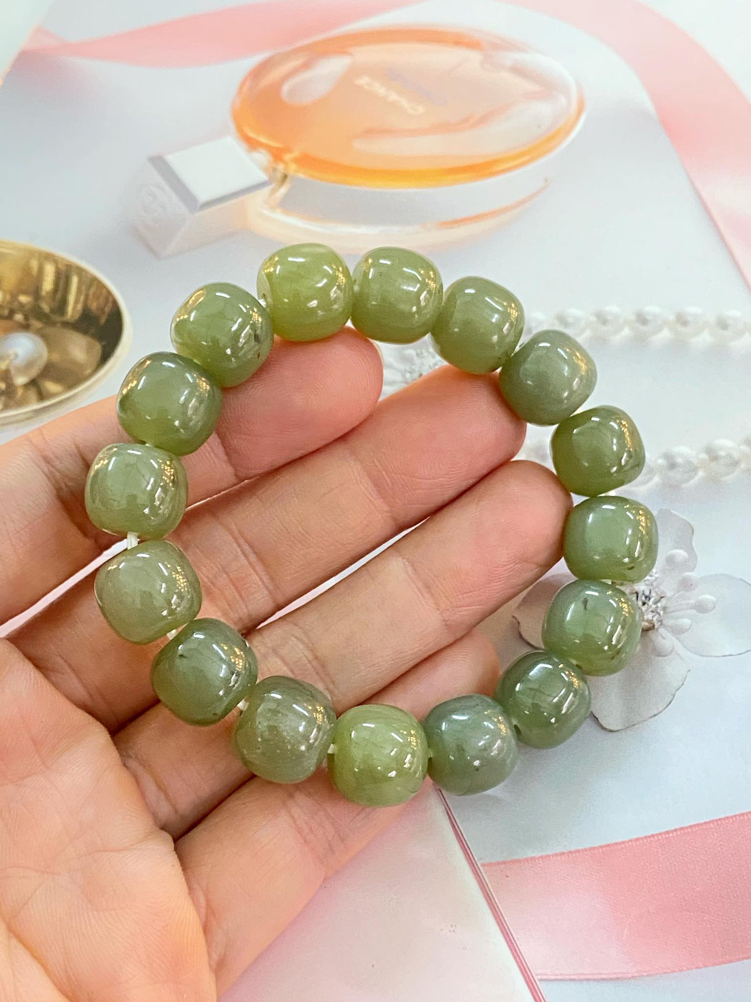 VÒNG TAY NGỌC BÍCH HÒA ĐIỀN TỰ NHIÊN