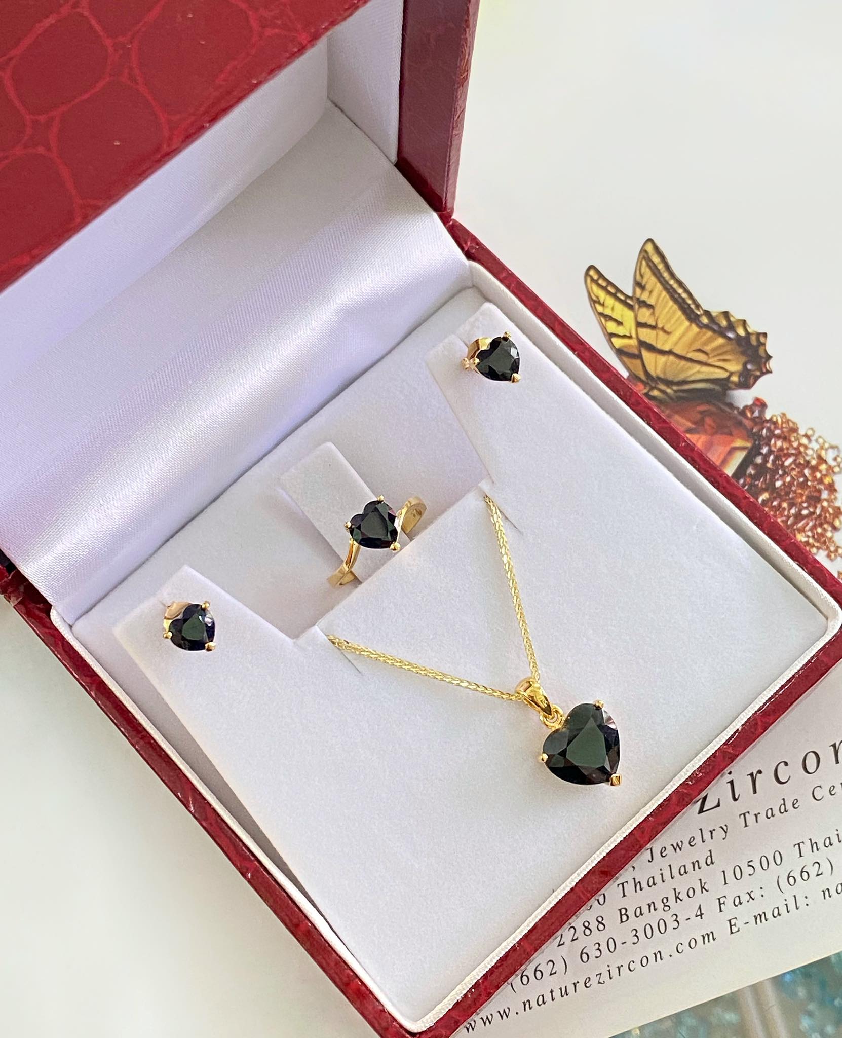 BỘ BẠC 92.5 XI VÀNG ĐÁ SAPPHIRE TỰ NHIÊN