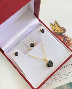 BỘ BẠC 92.5 XI VÀNG ĐÁ SAPPHIRE TỰ NHIÊN