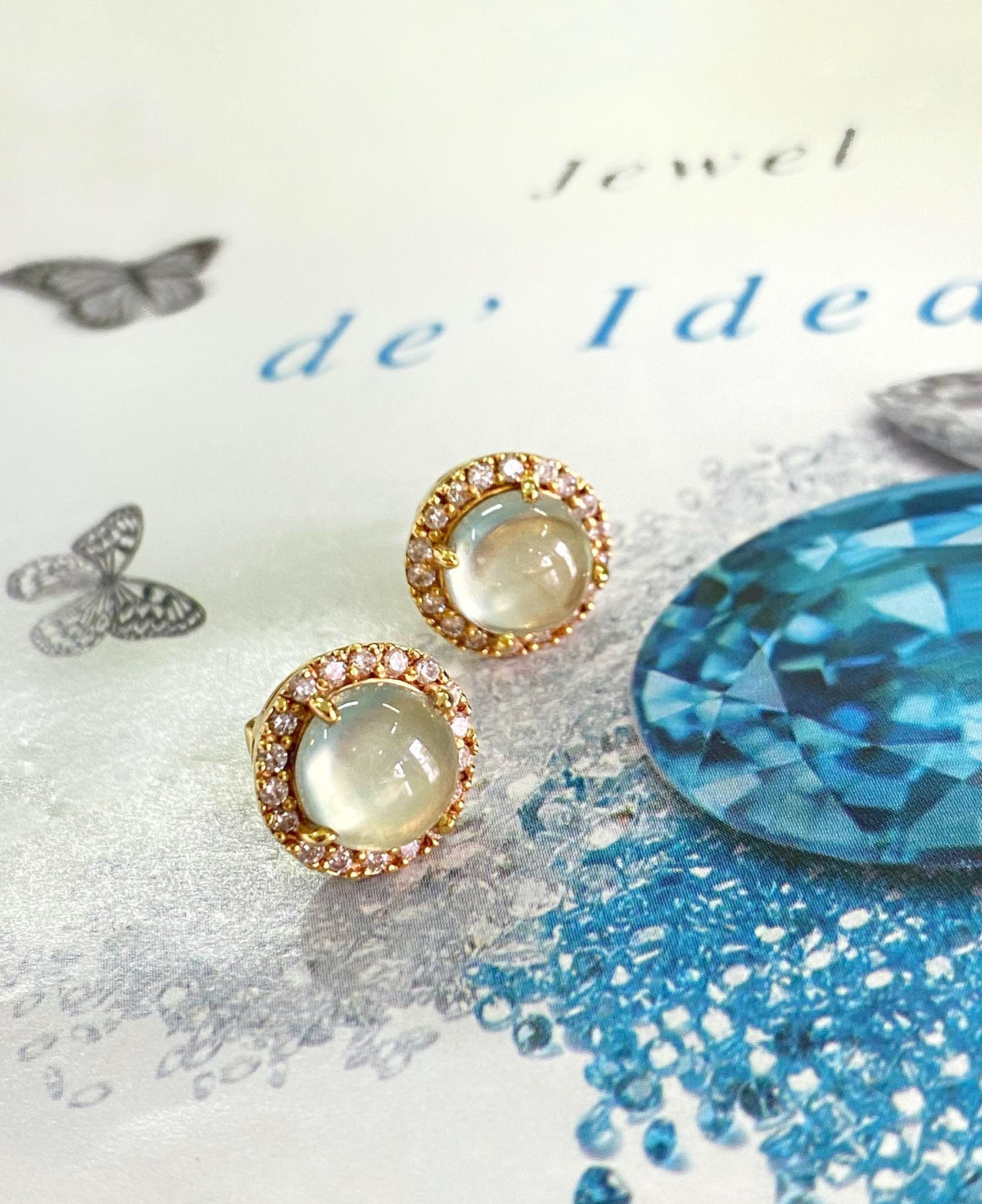 KHUYÊN TAI BẠC XI PREHNITE TỰ NHIÊN