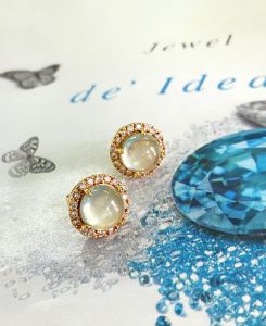 KHUYÊN TAI BẠC XI PREHNITE TỰ NHIÊN