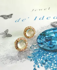 KHUYÊN TAI BẠC XI PREHNITE TỰ NHIÊN