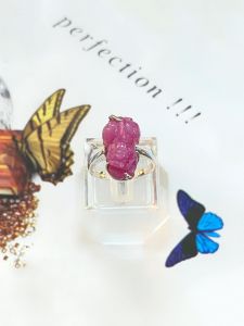 NHẪN BẠC 92,5 TỲ HƯU RUBY NAM PHI TỰ NHIÊN