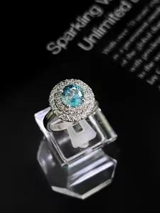 NHẪN BẠC XI ĐÁ ZIRCON TỰ NHIÊN