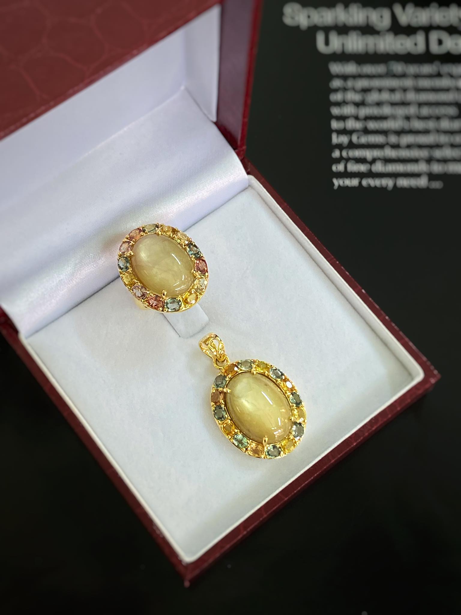 BỘ BẠC 92.5 XI VÀNG ĐÁ SAPPHIRE TỰ NHIÊN