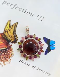 MẶT DÂY BẠC 92.5 ĐÁ TOURMALINE TỰ NHIÊN