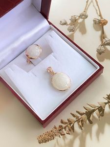BỘ BẠC 92.5 XI VÀNG ĐÁ SAPPHIRRE TRẮNG TỰ NHIÊN