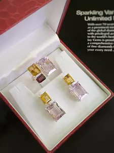 BỘ TRANG SỨC BẠC 92.5 ĐÁ THẠCH ANH TỰ NHIÊN