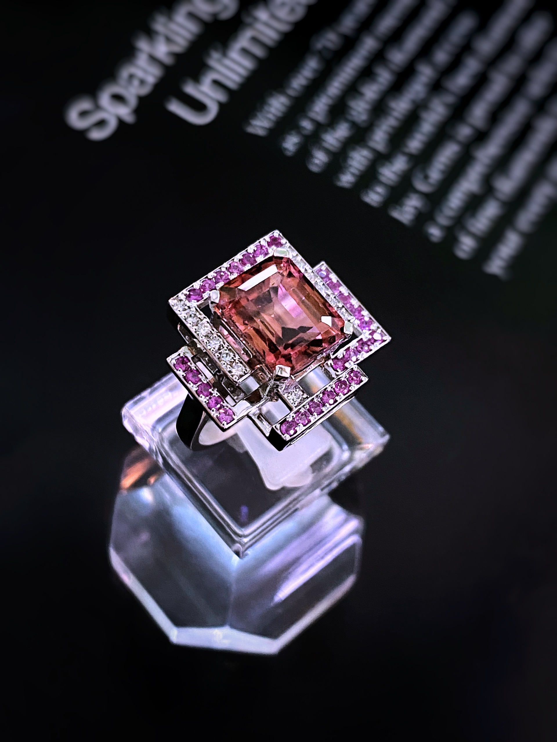 NHẪN BẠC XI ĐÁ TOURMALINE  TỰ NHIÊN