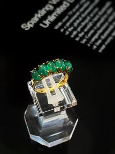 NHẪN BẠC XI ĐÁ EMERALD-NGỌC LỤC BẢO TỰ NHIÊN