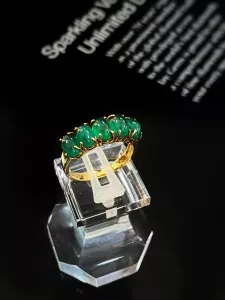 NHẪN BẠC XI ĐÁ EMERALD-NGỌC LỤC BẢO TỰ NHIÊN