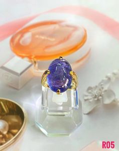 NHẪN BẠC XI ĐÁ TANZANITE TỰ NHIÊN