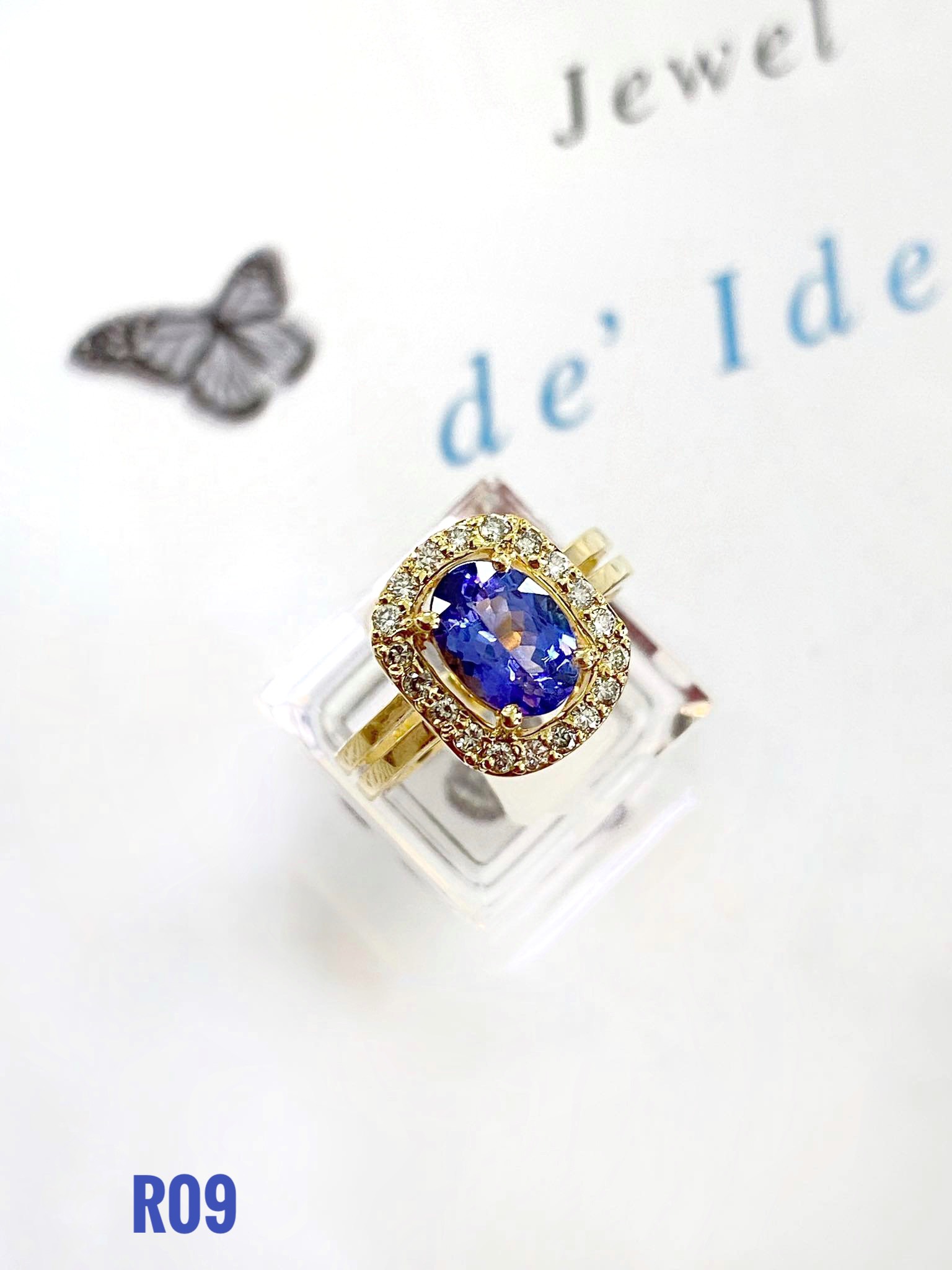 NHẪN BẠC XI TANZANITE TỰ NHIÊN
