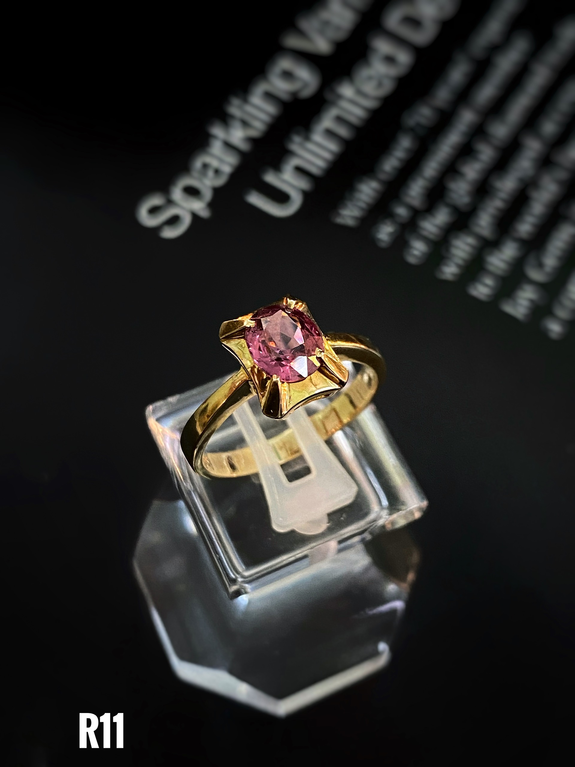 NHẪN BẠC XI ĐÁ SPINEL TỰ NHIÊN