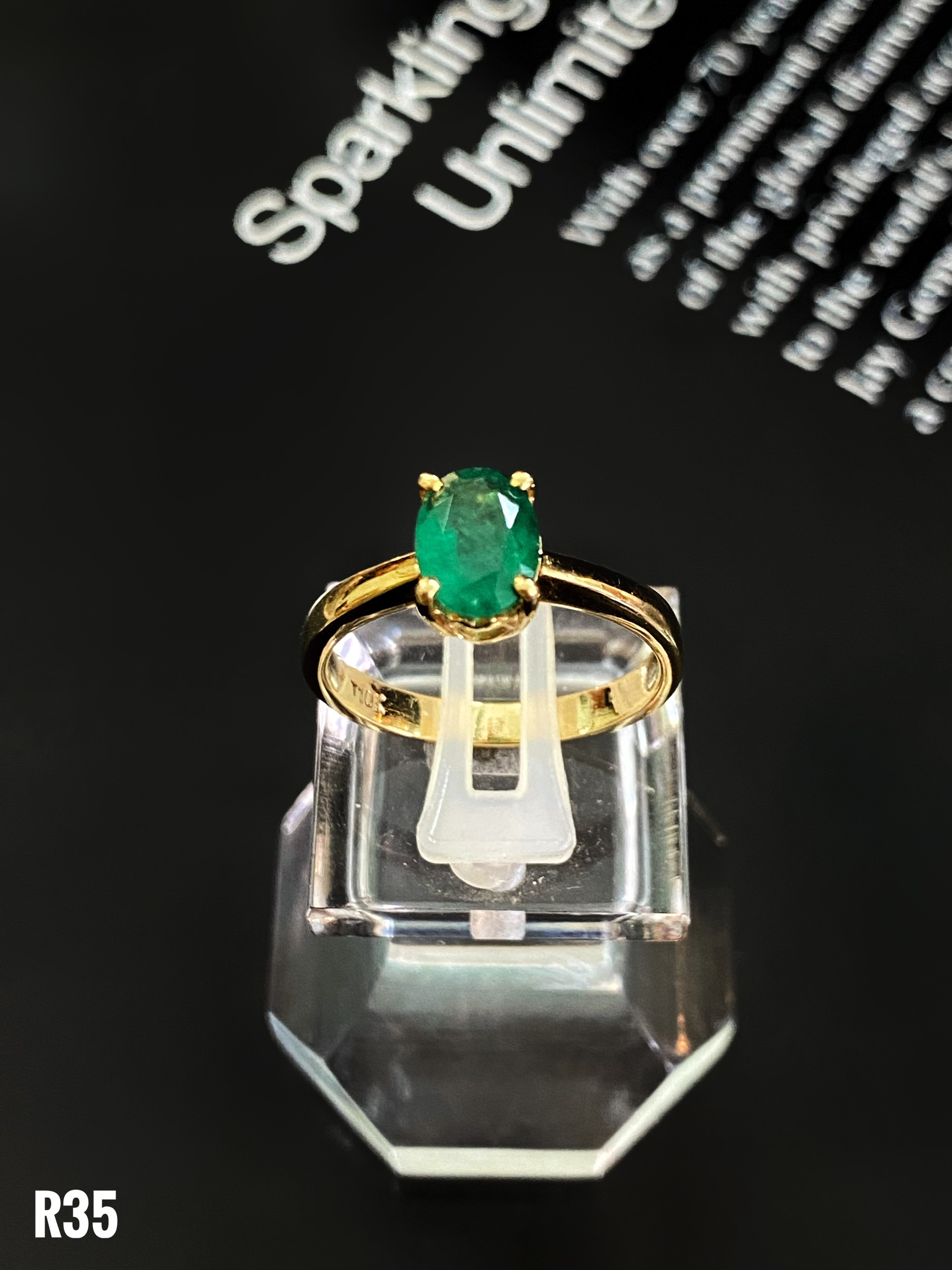 NHẪN BẠC XI EMERALD-NGỌC LỤC BẢO TỰ NHIÊN