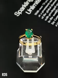 NHẪN BẠC XI EMERALD-NGỌC LỤC BẢO TỰ NHIÊN