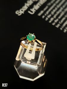 NHẪN BẠC XI EMERALD-NGỌC LỤC BẢO TỰ NHIÊN