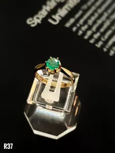 NHẪN BẠC XI EMERALD-NGỌC LỤC BẢO TỰ NHIÊN