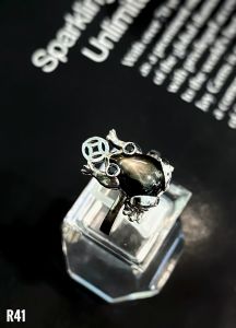 NHẪN BẠC CÓC TÀI LỘC ĐÁ SAPPHIRE SAO TỰ NHIÊN