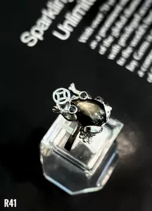 NHẪN BẠC CÓC TÀI LỘC ĐÁ SAPPHIRE SAO TỰ NHIÊN