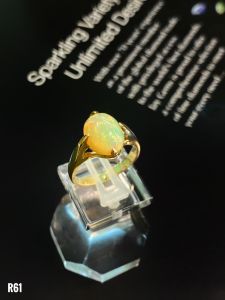 NHẪN BẠC XI ĐÁ OPAL TỰ NHIÊN