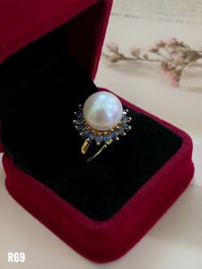 NHẪN BẠC XI NGỌC TRAI SOUTH SEA KẾT ĐÁ SAPPHIRE TỰ NHIÊN