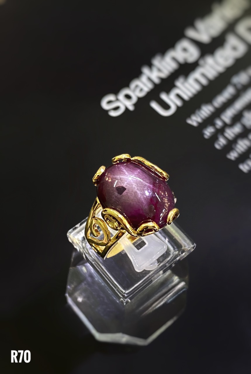 NHẪN BẠC XI ĐÁ RUBY SAO TỰ NHIÊN