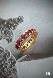 NHẪN BẠC XI ĐÁ RUBY TỰ NHIÊN
