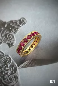 NHẪN BẠC XI ĐÁ RUBY TỰ NHIÊN