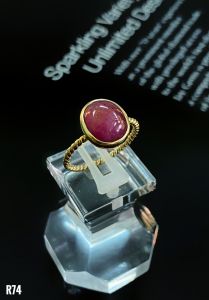 NHẪN BẠC XI ĐÁ RUBY TỰ NHIÊN