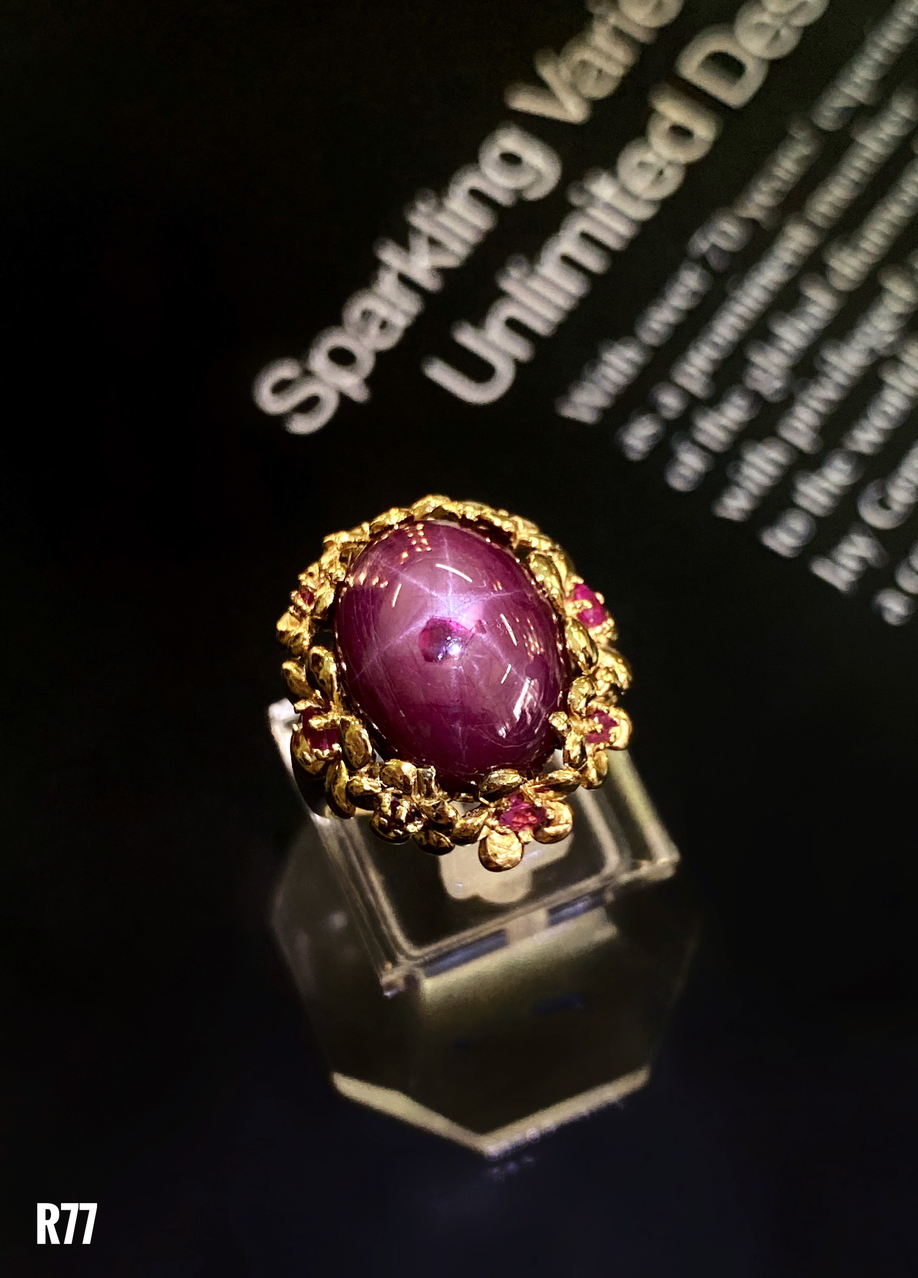 NHẪN BẠC XI  RUBY SAO TỰ NHIÊN