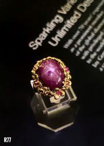 NHẪN BẠC XI  RUBY SAO TỰ NHIÊN