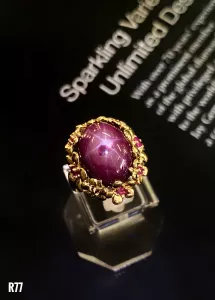 NHẪN BẠC XI  RUBY SAO TỰ NHIÊN