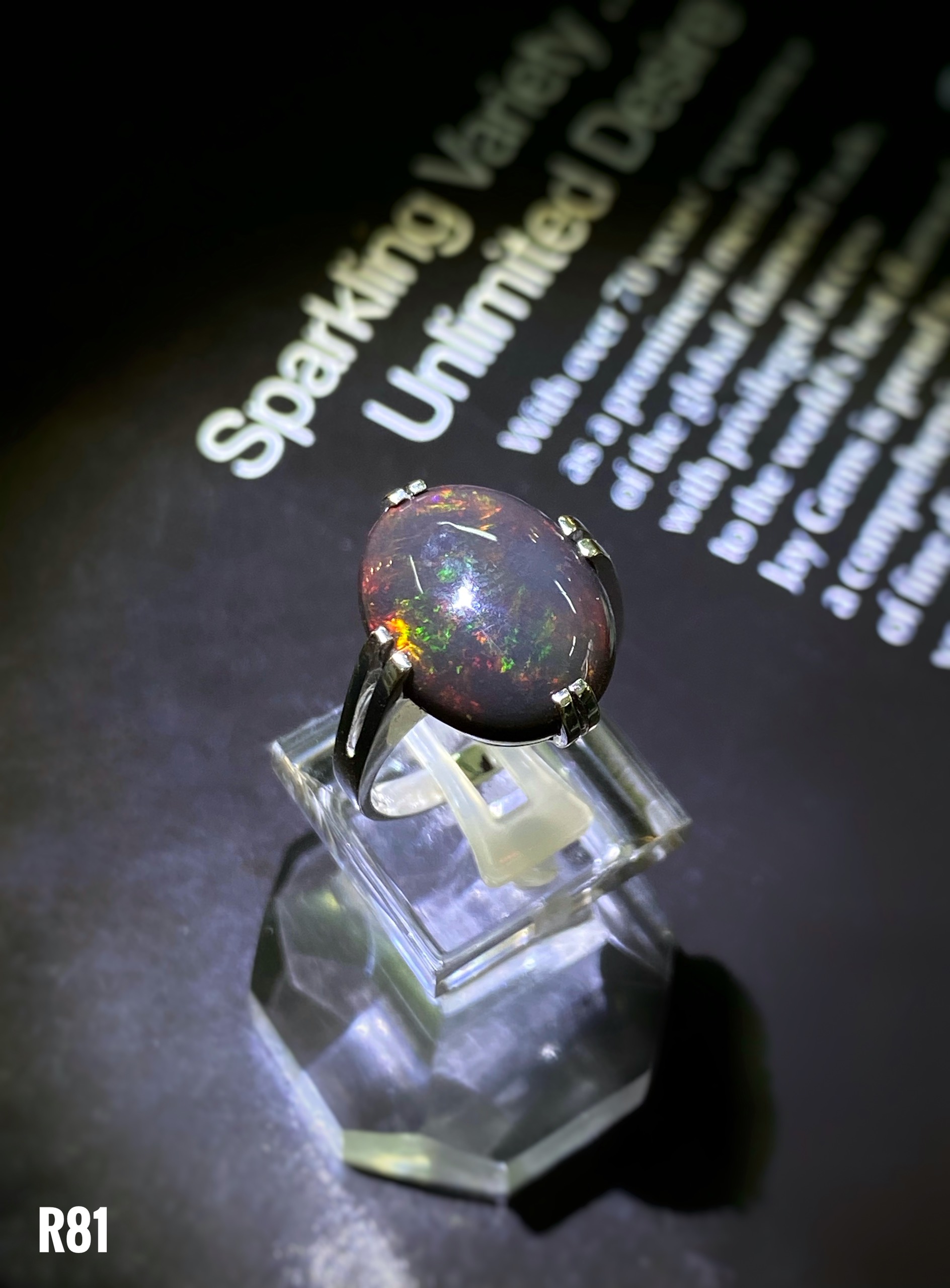 NHẪN BẠC ĐÁ OPAL TỰ NHIÊN