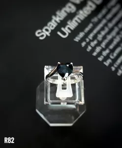 NHẪN BẠC TRÁI TIM ĐÁ SAPPHIRE TỰ NHIÊN