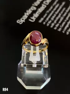NHẪN BẠC XI ĐÁ RUBY TỰ NHIÊN