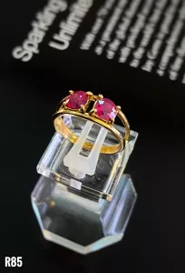 NHẪN BẠC XI ĐÁ  RUBY TỰ NHIÊN