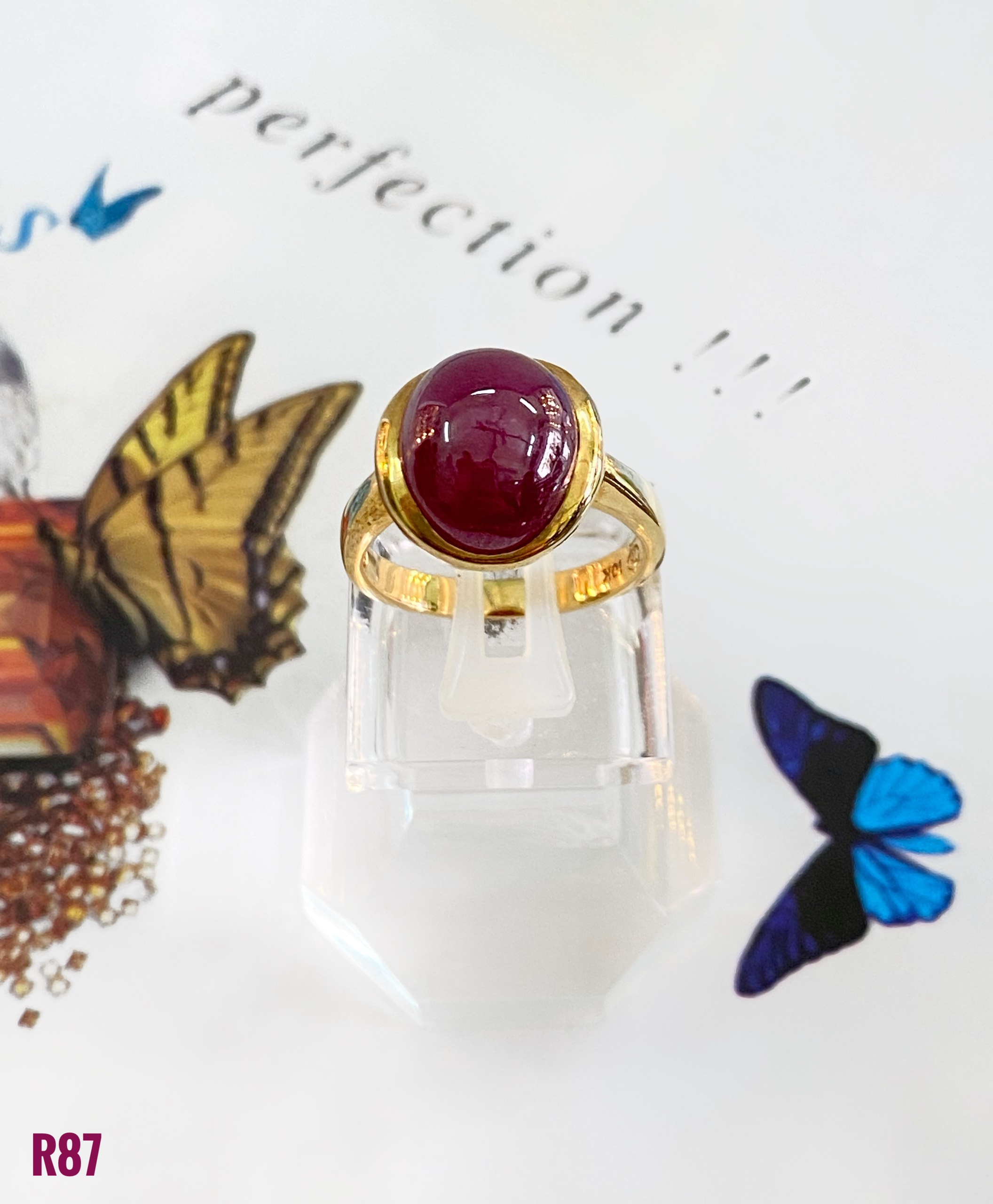NHẪN BẠC XI RUBY TỰ NHIÊN