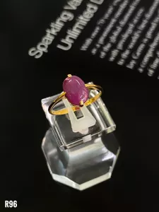 NHẪN BẠC XI ĐÁ RUBY TỰ NHIÊN