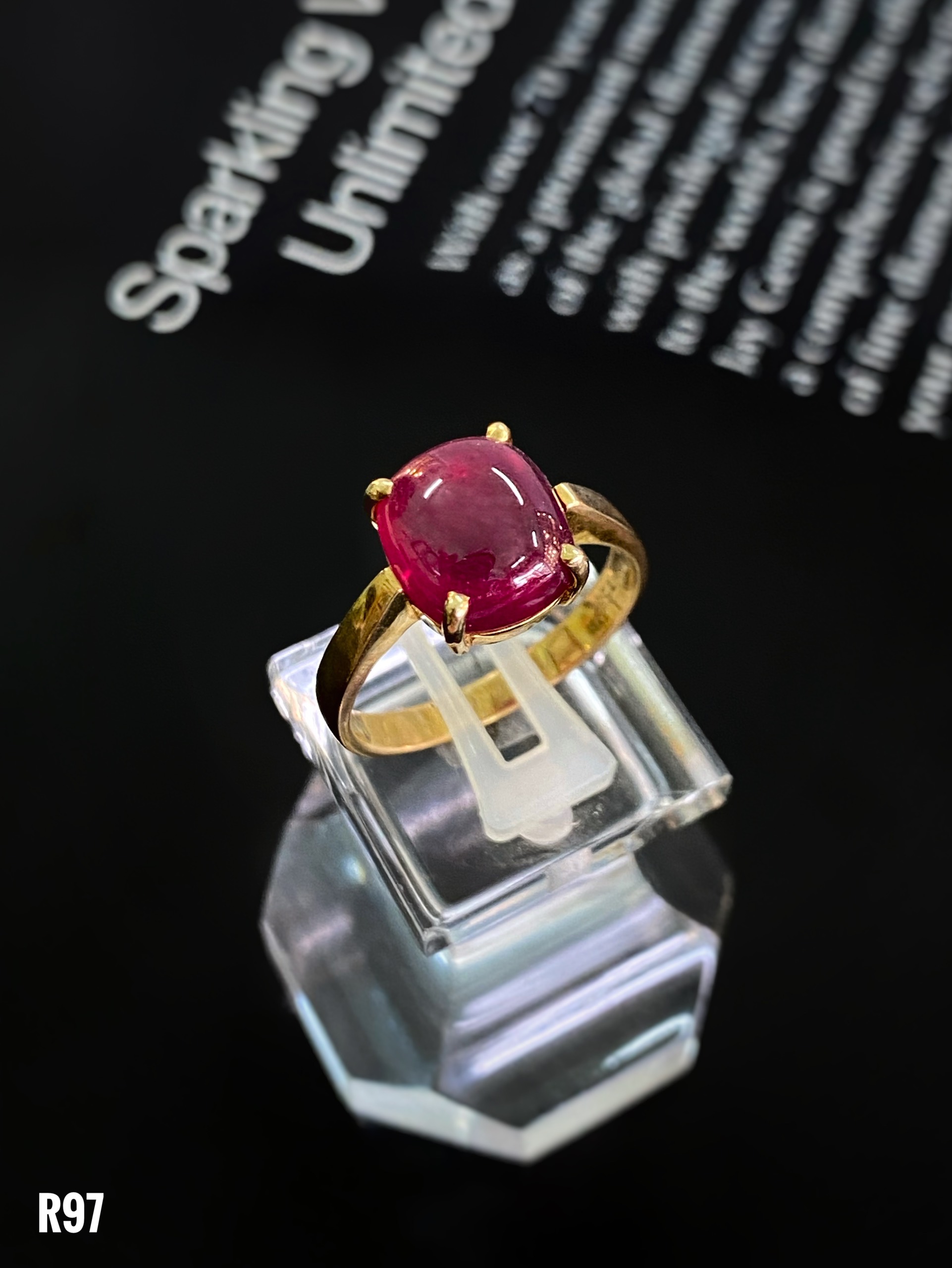 NHẪN BẠC XI ĐÁ RUBY NAM PHI TỰ NHIÊN