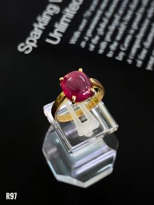 NHẪN BẠC XI ĐÁ RUBY NAM PHI TỰ NHIÊN