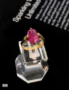 NHẪN BẠC XI ĐÁ RUBY NAM PHI TỰ NHIÊN
