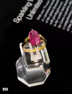 NHẪN BẠC XI ĐÁ RUBY NAM PHI TỰ NHIÊN