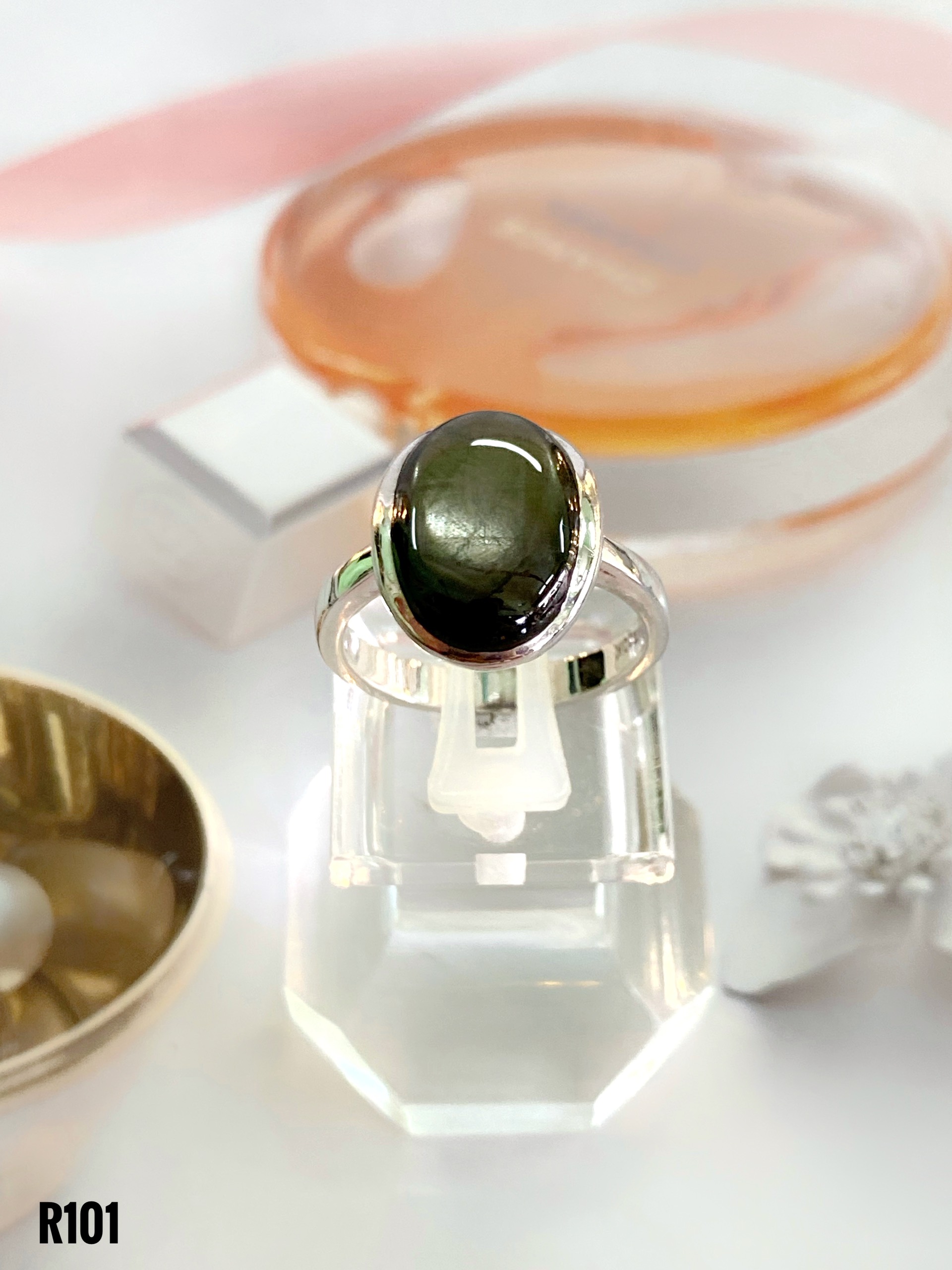 NHẪN  BẠC XI  SAPPHIRE SAO TỰ NHIÊN
