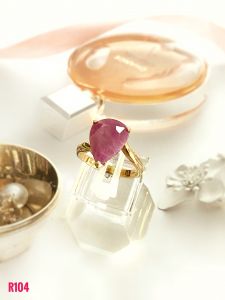 NHẪN  BẠC XI  RUBY TỰ NHIÊN